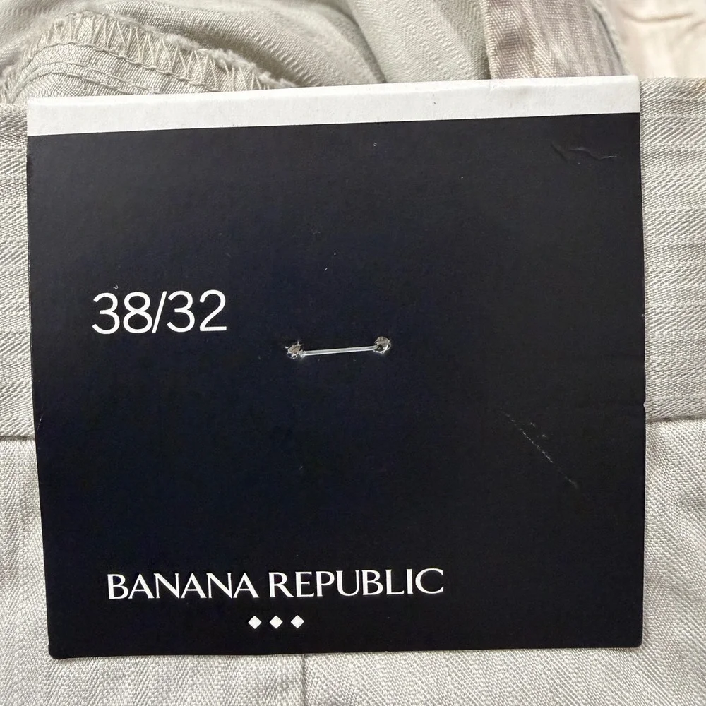 Banana Republic Mens Khaki Chino Pants 38x32 Beige Cotton Straight Leg NWT‎